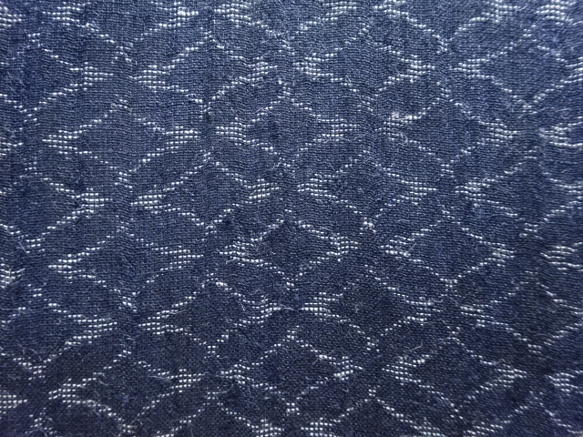  七宝模様織出しちぢみ単衣着物